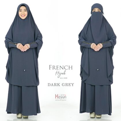 French Hijab Dark Grey